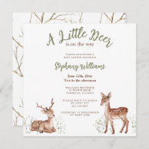 A Little Deer is op weg naar Baby shower Invitatio