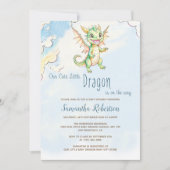 A Little Dragon is onderweg naar het Baby shower Kaart (Voorkant)