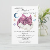 A Little Dragon Sleeping op Cloud Baby shower Kaart (Staand voorkant)