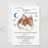 A Little Dragon Sleeping op Cloud Baby shower Kaart (Voorkant)
