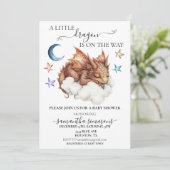A Little Dragon Sleeping op Cloud Baby shower Kaart (Staand voorkant)