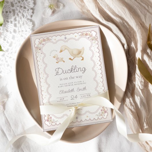 A Little Duckling is on The Way Baby Shower Kaart