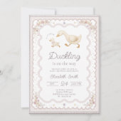 A Little Duckling is on The Way Baby Shower Kaart (Voorkant)