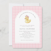 A Little Duckling is op de weg Duck Baby shower Kaart (Voorkant)