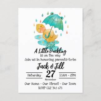 A Little Duckling is op de weg uitnodiging Postcar
