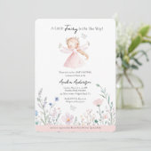 A Little Fairy is onderweg naar Blush Pink Kaart (Staand voorkant)