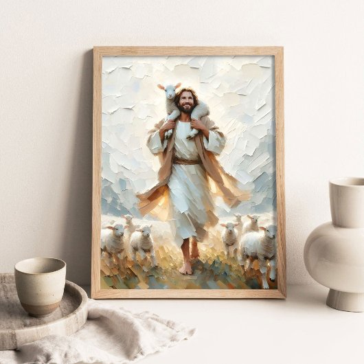 A Little Family, Digital Christian Art, Jesus Resc Poster