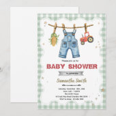 A Little Farmer is on the Way shower invite Kaart (Voorkant / Achterkant)