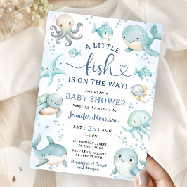 A Little Fish Is On the Way Baby Shower Invitation Kaart