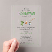 A Little Fisherman Acrylic Baby Shower Invitation Acryl Uitnodigingen (Insitu (Draagbaar))