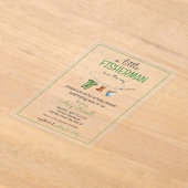 A Little Fisherman Acrylic Baby Shower Invitation Acryl Uitnodigingen (Laagn)