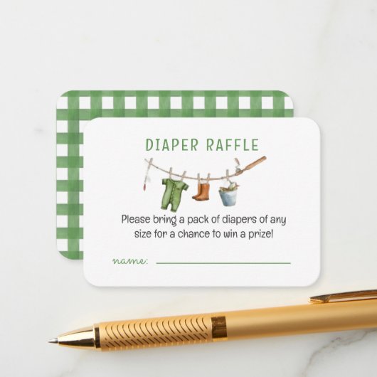 A Little Fisherman Baby Diaper Raffle Informatiekaartje (Voorkant / Achterkant in situ)