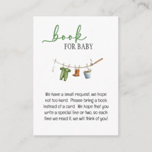 A Little Fisherman Baby Shower Book for Baby Informatiekaartje