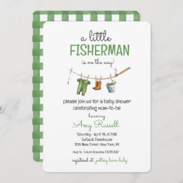 A Little Fisherman Baby Shower Invitation Kaart