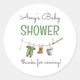 A Little Fisherman Baby Shower Ronde Sticker