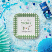 A Little Fisherman Baby Shower Square Papieren Bordje (Feest)