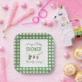 A Little Fisherman Baby Shower Square Papieren Bordje (Feest)