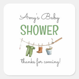 A Little Fisherman Baby Shower Vierkante Sticker