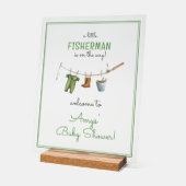 A Little Fisherman Baby Shower Welcome Acryl Bord (Hoek)