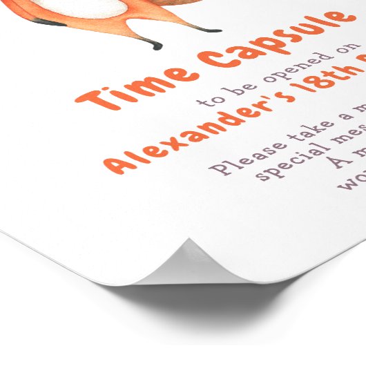 A Little Fox Time Capsule 1st Birthday Poster (Hoek)