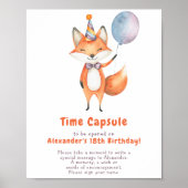 A Little Fox Time Capsule 1st Birthday Poster (Voorkant)
