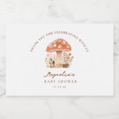 A Little Fun Guy Mushroom Baby Shower Sparkling Wijnetiket (Enkel label)