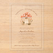 A Little Fun Guy Mushroom Fall Baby Shower Acryl Uitnodigingen (Voorkant)