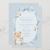 A Little Gentleman Blue Boy Bear Baby  Kaart (Voorkant / Achterkant)