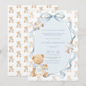 A Little Gentleman Blue Boy Bear Baby  Kaart (Voorkant / Achterkant)