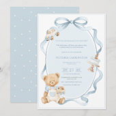 A Little Gentleman Blue Boy Bear Baby  Kaart (Voorkant / Achterkant)