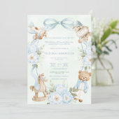 A Little Gentleman Blue Boy Bear Baby  Kaart (Staand voorkant)