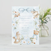 A Little Gentleman Blue Boy Bear Baby  Kaart (Staand voorkant)