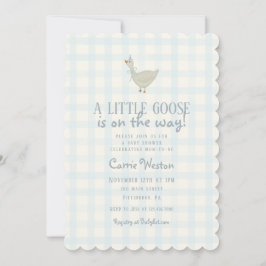 A Little Goose Boy Baby Shower Invitation Kaart