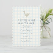 A Little Goose Boy Baby Shower Invitation Kaart (Staand voorkant)
