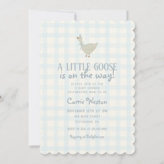 A Little Goose Boy Baby Shower Invitation Kaart