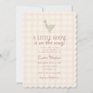 A Little Goose Girl Baby Shower Invitation Kaart