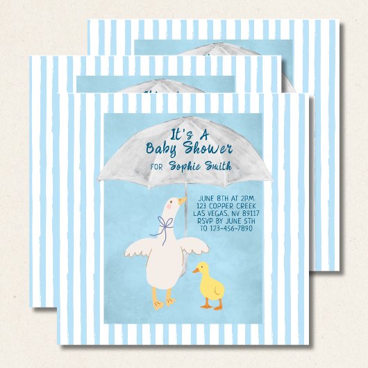 A Little Goose Is On The Way Baby Shower Square Kaart