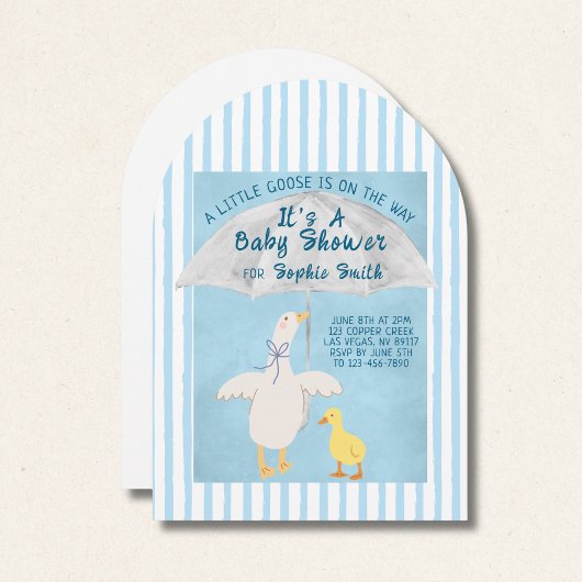 A Little Goose Is On The Way It's A Baby Shower Kaart