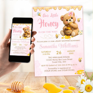 A Little Honey - A Little Honey Baby Shower  Kaart