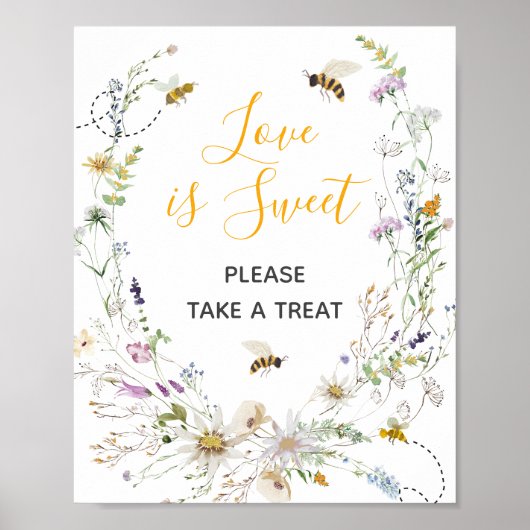 A Little Honey Bee Baby shower Love Is Sweet Poster (Voorkant)
