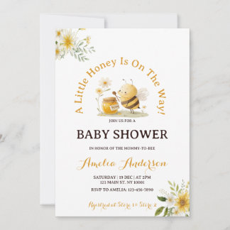 A Little Honey Bee Gender Neutral Baby Shower Kaart