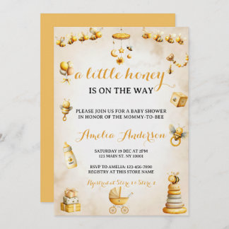 A Little Honey Bee Gender Neutral Baby Shower Kaart