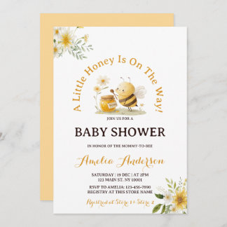 A Little Honey Bee Gender Neutral Baby Shower Kaart