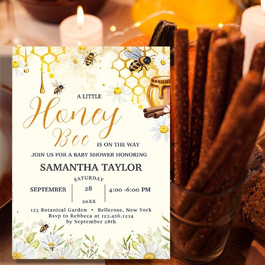 A Little Honey Bee is op weg naar het Baby shower Kaart