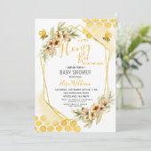 A Little Honey Bee is op weg naar het Baby shower Kaart (Staand voorkant)