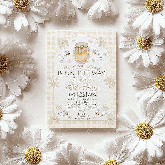 A Little Honey is on the Way Baby Shower Invitatio Kaart