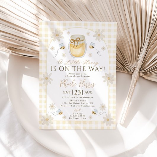 A Little Honey is on the Way Baby Shower Invitatio Kaart