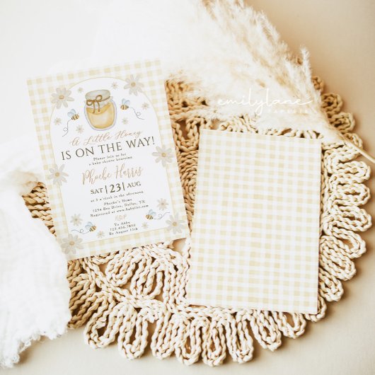 A Little Honey is on the Way Baby Shower Invitatio Kaart