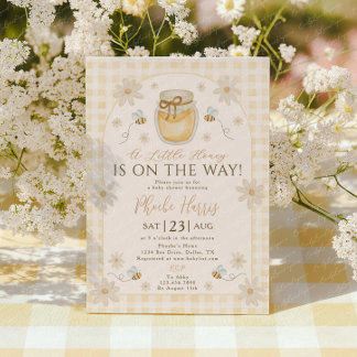 A Little Honey is on the Way Baby Shower Invitatio Kaart
