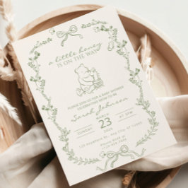 A Little Honey Is On The Way Baby Shower Invite Kaart